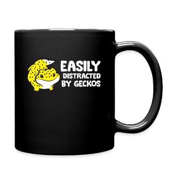 Gecko Lover Easily Distracted By Geckos - Full Colour Mug - black - Right