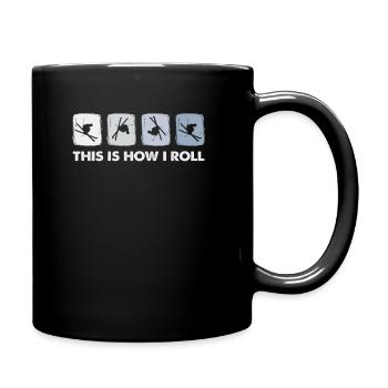 Voici comment je roule, ski de sport d’hiver - Mug uni - noir - Droite