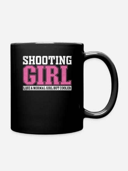 Femme qui tire sur une fille comme une fille normale mais plus cool - Mug uni - noir