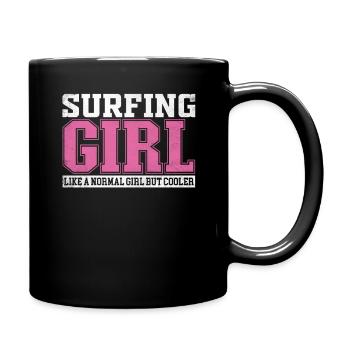 Womens Surfing Girl Like A Normal Girl But Cooler - Full Colour Mug - black - Right
