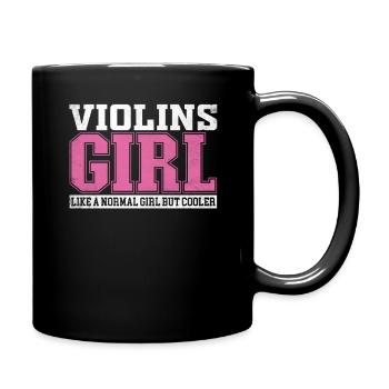 Womens Violins Girl Like A Normal Girl But Cooler - Full Colour Mug - black - Right