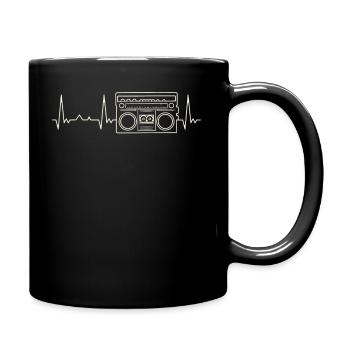 Boombox. Heart. Love. EKG. Pulse. Beat. - Full Colour Mug - black - Right