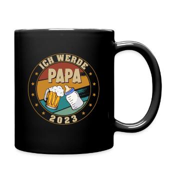 Ich werde Papa 2023 Lustige Schwangerschaft - Tasse einfarbig - Schwarz - Rechts