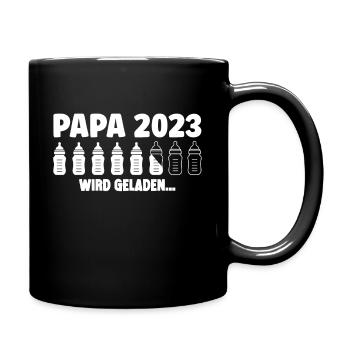 Papa 2023 wird geladen Lustige Schwangerschaft - Tasse einfarbig - Schwarz - Rechts
