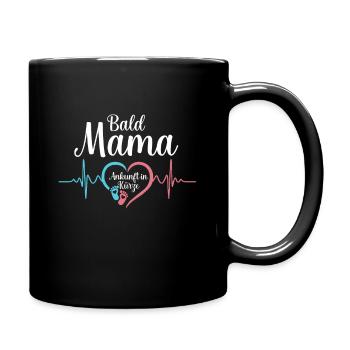 Soon Mama - Announce Funny Pregnancy - Full Colour Mug - black - Right