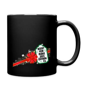Weihnachten Schwangerschaft Verkünden Ideen März - Tasse einfarbig - Schwarz - Rechts
