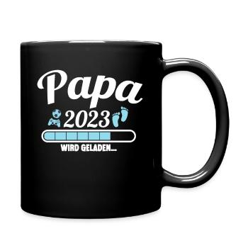 Papa 2023 wird geladen Lustige Schwangerschaft - Tasse einfarbig - Schwarz - Rechts