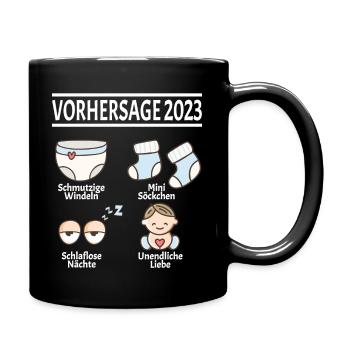 Werdende Eltern Vorhersage 2023 Schwanger für - Tasse einfarbig - Schwarz - Rechts