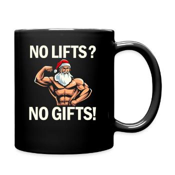 No Lifts No Gifts Christmas Gym Ugly Santa - Tasse einfarbig - Schwarz - Rechts