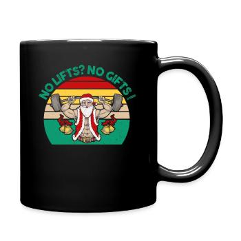 No Lifts No Gifts Christmas Gym Ugly Santa - Tasse einfarbig - Schwarz - Rechts