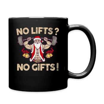 No Lifts No Gifts Christmas Gym Ugly Santa - Tasse einfarbig - Schwarz - Rechts