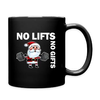 No Lifts No Gifts Christmas Gym Ugly Santa - Tasse einfarbig - Schwarz - Rechts
