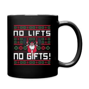 No Lifts No Gifts Christmas Gym Ugly Santa - Tasse einfarbig - Schwarz - Rechts