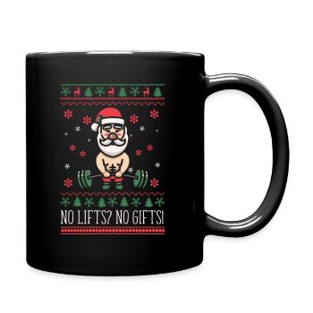 No Lifts No Gifts Christmas Gym Ugly Santa - Tasse einfarbig - Schwarz - Rechts