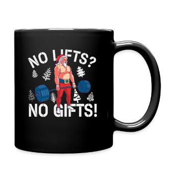 No Lifts No Gifts Christmas Gym Ugly Santa - Tasse einfarbig - Schwarz - Rechts