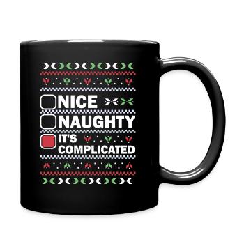 Nice Naughty It's Complicated Christmas List Santa - Tasse einfarbig - Schwarz - Rechts