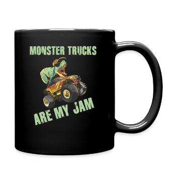 Monster Trucks Are My Jam Vintage Retro - Full Colour Mug - black - Right