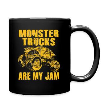 Monster Trucks Are My Jam Vintage Retro - Full Colour Mug - black - Right