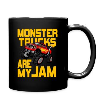Monster Trucks Are My Jam Vintage Retro - Full Colour Mug - black - Right