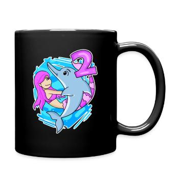 2ème anniversaire fille 2 ans sirène - Mug uni - noir - Droite