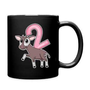 Fille de 2 ans Okapi 2ème cadeau d’anniversaire - Mug uni - noir - Droite