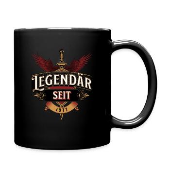 Geburtstag Legendär Seit 1977 Geschenk - Tasse einfarbig - Schwarz - Rechts