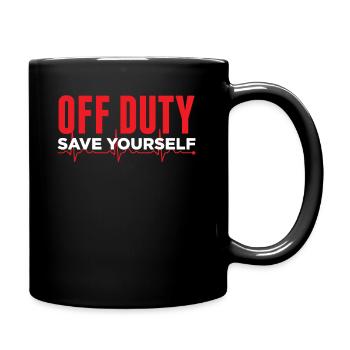 Off Duty Save Yourself Funny Police Fireman - Mug uni - noir - Droite