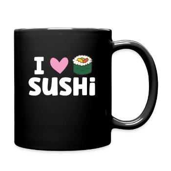I Love Sushi Japanese Food Love Sushi - Full Colour Mug - black - Right