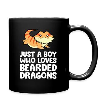Bearded Dragon Lizard Just a Boy Who Loves - Full Colour Mug - black - Right