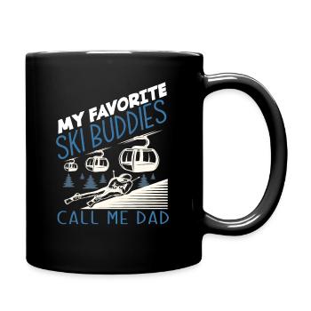 Skiing Papa Skier Father Gift - Full Colour Mug - black - Right