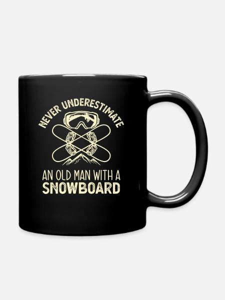 Snowboard Alter Mann Snowboarder Opa - Tasse einfarbig - Schwarz