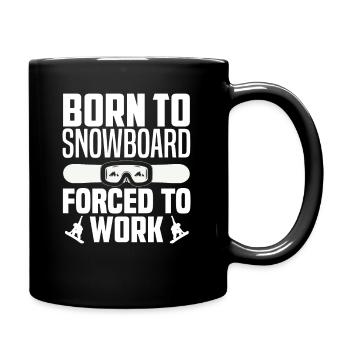 Snowboard Hobby Sport Snowboarder Geschenk - Tasse einfarbig - Schwarz - Rechts