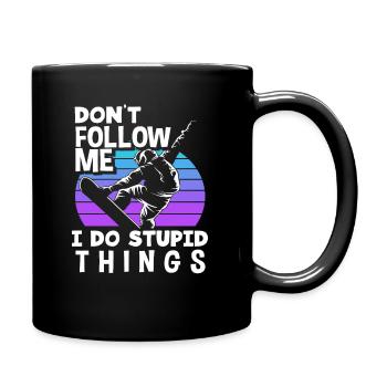 Snowboard Winter Sports Mountains Winter Holidays - Full Colour Mug - black - Right