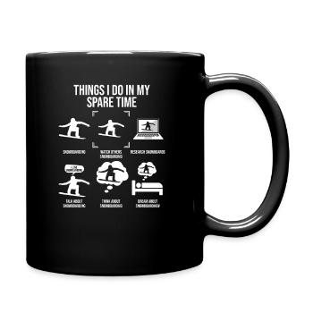 Things I Do In My Spare Time, Snowboarder - Full Colour Mug - black - Right
