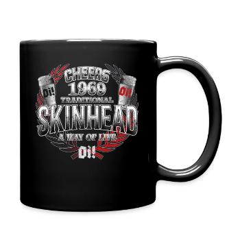 Oi Skinhead A WAY OF LIVE CHEERS AND OI - Full Colour Mug - black - Right