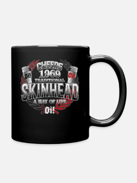 Oi Skinhead A WAY OF LIVE CHEERS AND OI - Full Colour Mug - black