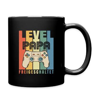 Schwangerschaft Verkünden Papa Baby Großeltern - Tasse einfarbig - Schwarz - Rechts
