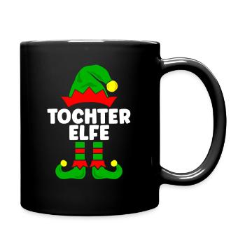 Tochter Elfe Weihnachtsoutfit Familie Partnerlook - Tasse einfarbig - Schwarz - Rechts