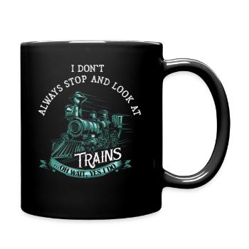 Je ne m’arrête pas toujours de regarder les trains Oh attendez - Mug uni - noir - Droite