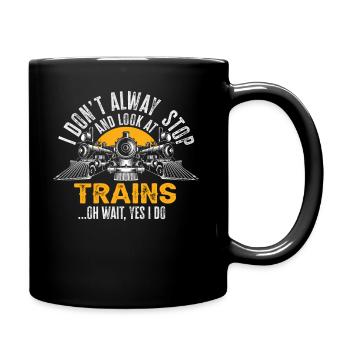 Je ne m’arrête pas toujours de regarder les trains Oh attendez - Mug uni - noir - Droite