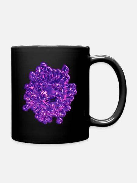 Blume - Tasse einfarbig - Schwarz