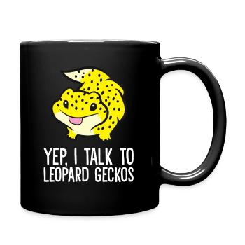 Leopard Gecko Owner Reptile Yep I Talk To Leopard - Full Colour Mug - black - Right