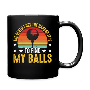 The older I get, the harder it is - golf - Full Colour Mug - black - Right