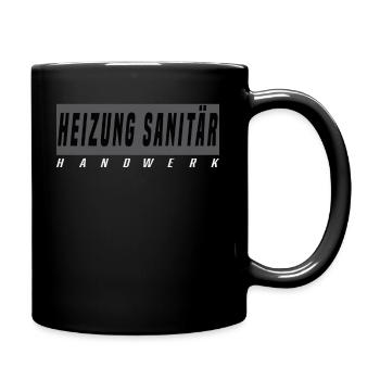 Heizung Sanitär T-Shirt - Tasse einfarbig - Schwarz - Rechts