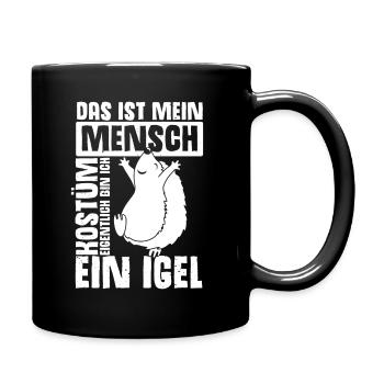 Menschen Kostüm Eigentlich bin ich ein Igel Hallow - Tasse einfarbig - Schwarz - Rechts