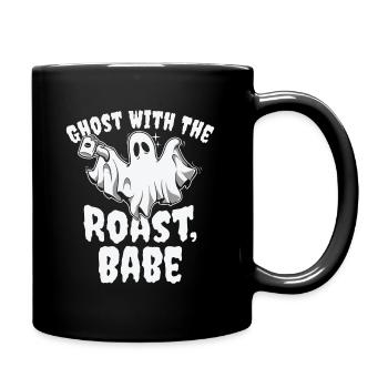 Halloween Ghost Line Art Coffee Lover Drawing - Full Colour Mug - black - Right