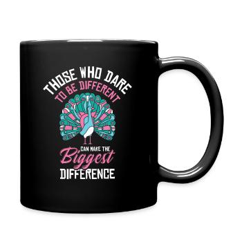 Pfau Inspirational Peacock Fan Wildlife - Tasse einfarbig - Schwarz - Rechts