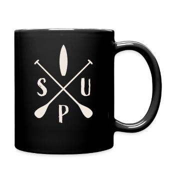 SUP Stand Up Paddling - Tasse einfarbig - Schwarz - Rechts