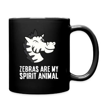 Zebras Are My Spirit Animal Love Zebras - Full Colour Mug - black - Right