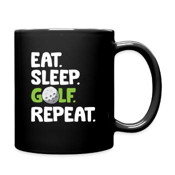 Eat Sleep Golf Repeat Funny Golf Player - Full Colour Mug - black - Right